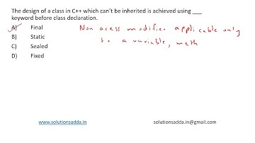 NIC STA 2018 | OOPS | C++ | INHERITANCE | NIC TEST SERIES | SOLUTIONS ADDA | EXP. BY ISRO AIR-1