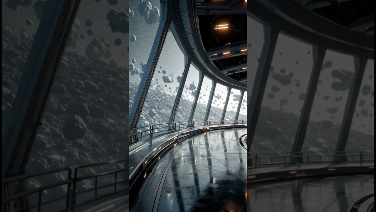 Orbiting a Massive Asteroid Belt | Cinematic Space Station View 