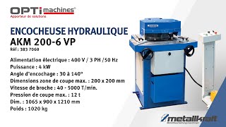 Encocheuse Poinçonneuse Hydraulique - Metallkraft Akm 200 6 Vp
