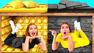 Secret Rooms Under The Bed | Rich VS Broke Crazy Challenge by Fun