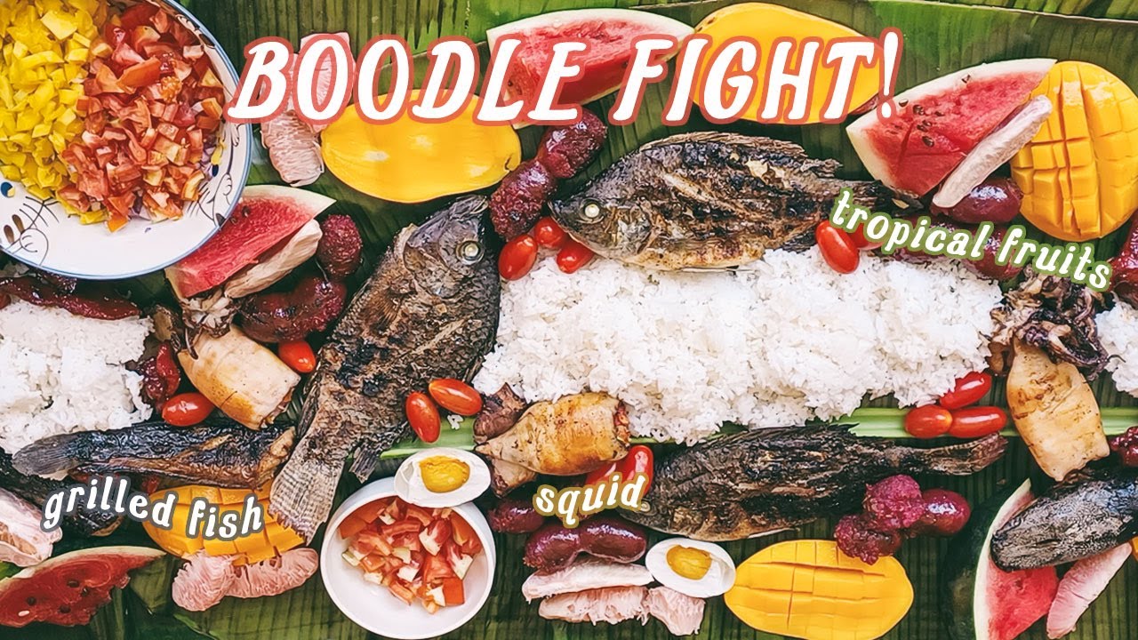 Boodle Fight At Home! Salu-salo/Kamayan 🌞 | Grilled seafood, longganisa, lots of fruit | Philippines