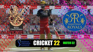 IPL 2023 | Royal Challengers Bangalore VS Rajasthan Royals | Match 32 (Cricket 22 Gameplay)