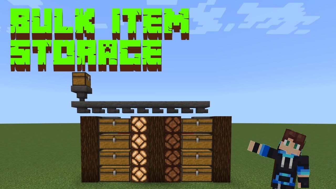 How to build a bulk item storage in Bedrock! - Minecraft Bedrock ...