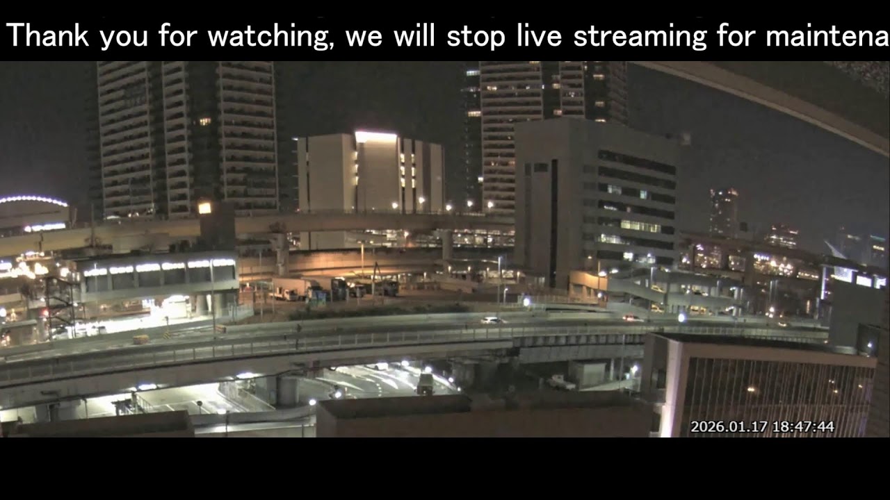阪神高速3号神戸線 京橋PA付近 ライブカメラ Japan Hanshin Expressway No.3 Kobe Line Kyobashi rest area near Live Camera.