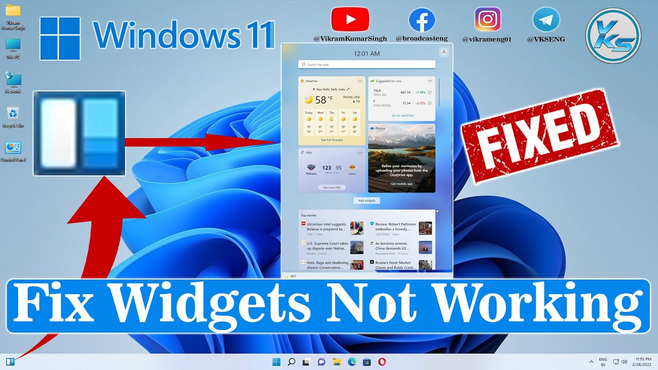 ✅ How To Fix Widgets Not Working On Windows 11 Running Computer | Fix Widgets Problem