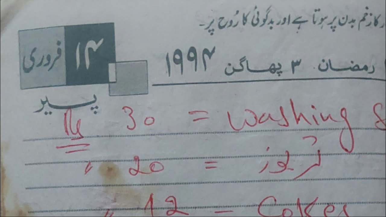 1994 کا سودا سلف کا حساب کتاب Grocery items bill of 1994  پانچ کلو دال مسور کی قیمت کیا تھی؟