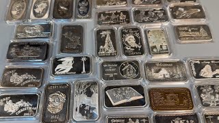Vintage 1 oz Silver Bars - Rare Christmas Bars - Over 30 oz - YouTube