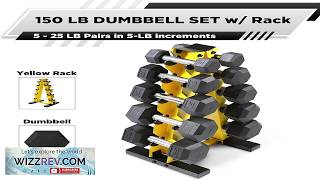 5 25Lb Rubber Coated Hex Dumbbell Set with A Frame Storage Rack Non Slip 5 25Lb Rubber Coated Hex Dumbbell Set with A Frame Storage Rack Non Slip