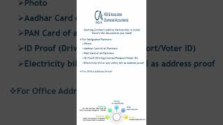 Documents required for LLP Incorporation