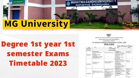 MG University Degree 1st Year 1st semester Exam Timetable 2023 || MGU degree 1st sem Exams timetable