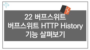 버프스위트 시리즈 22. 버프스위트 HTTP History 기능 살펴보기