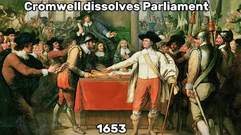 Oliver Cromwell dissolves parliament 1653