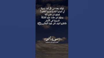 سورة النحل الآية ٣٤ الى ٣٦ بصوت الشيخ #ماهر_المعيقلي #القران_الكريم #القران_الكريم_في_الصباح