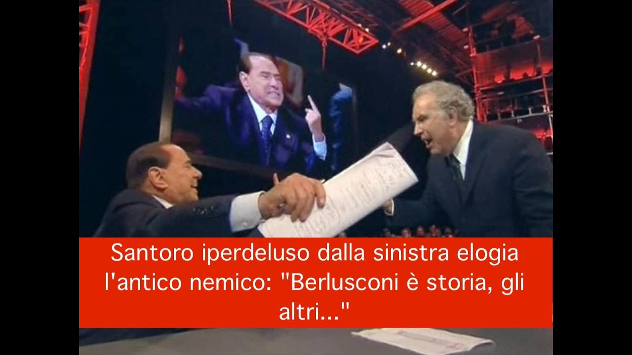 Santoro iperdeluso dalla sinistra elogia l'antico nemico "Berlusconi è storia, gli altri
