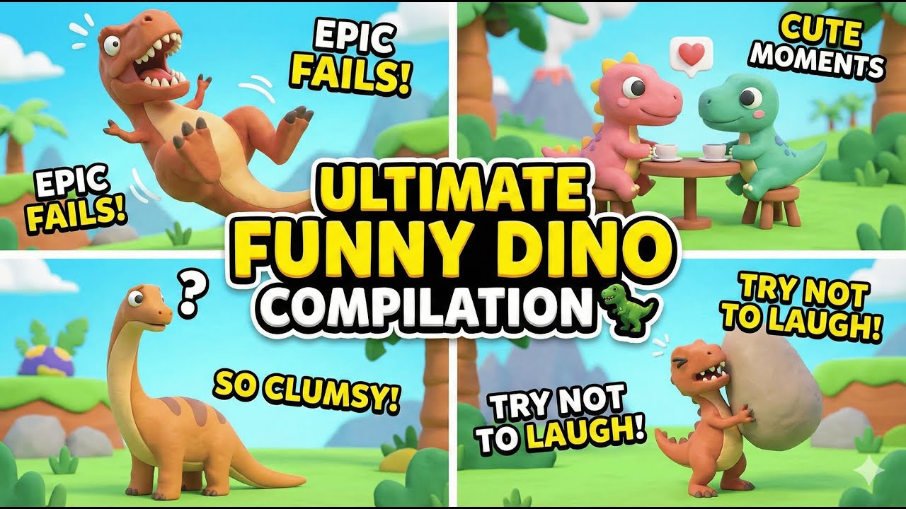 Cute 3D Dinosaur Animation Compilation! Try Not To Laugh Funny Dinosaur🦖