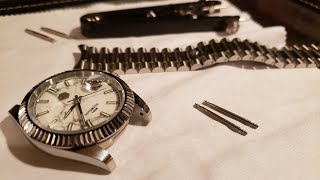 San Martin Retro Datejust homage, bracelet details and measurements