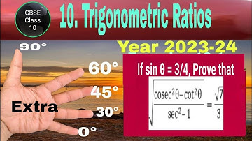 If sin theta= 3/4, prove that √(cosec^2 theta-cot^2 theta/sec^2 theta-1) = √7/3
