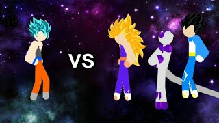 Stickman Warriors Fight - Goku Super Saiyan Blue vs Vegeta SSJ3, Frieza Final, Vegeta screenshot 1