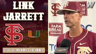 FSU Baseball | Link Jarrett Postgame Press Conference Game 2 | FSU 11, Miami 1 | Warchant TV