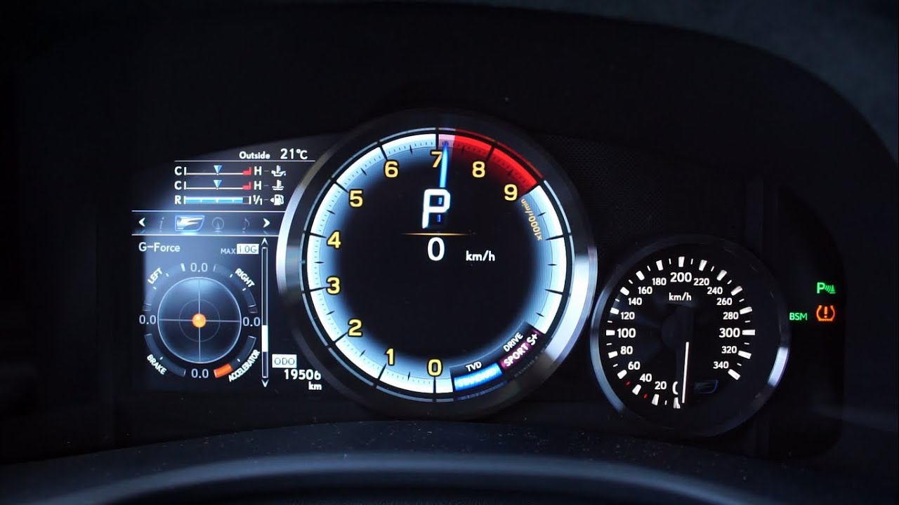 Lexus GS F 477 KM - acceleration 0-200 km/h