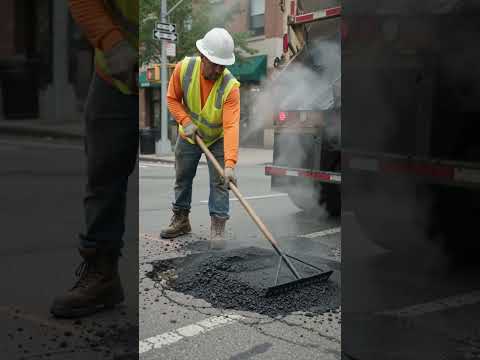 Repairing a road with a massivepothole #foryou #ekmotahathighumechala #video #comedy #viral