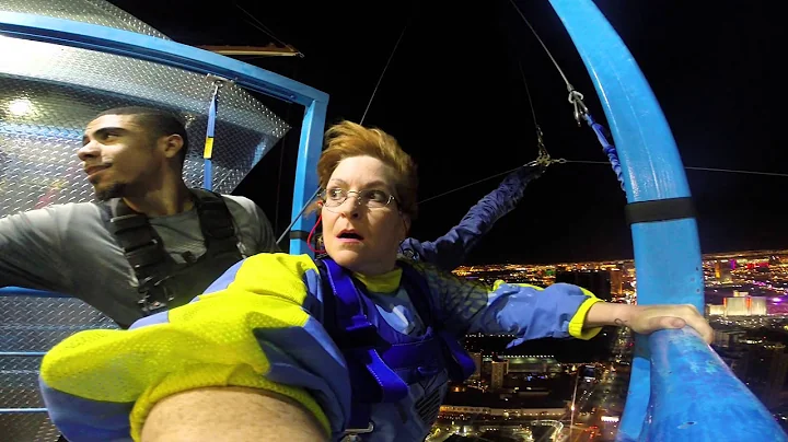 Best scared face Strat sky jump EVER! Las Vegas Stratosphere
