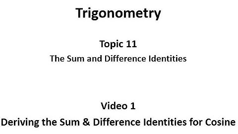 Deriving the Sum and Difference Identities for the Cosine Function