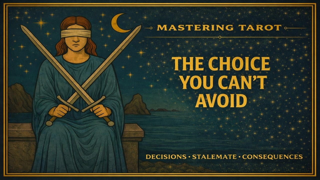 🔦Two of Swords: The Silent Crossroads of Truth #mrcosmic #tarotdeepdive thumbnail