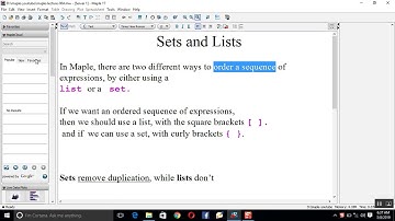 Lists and Sets in Maple