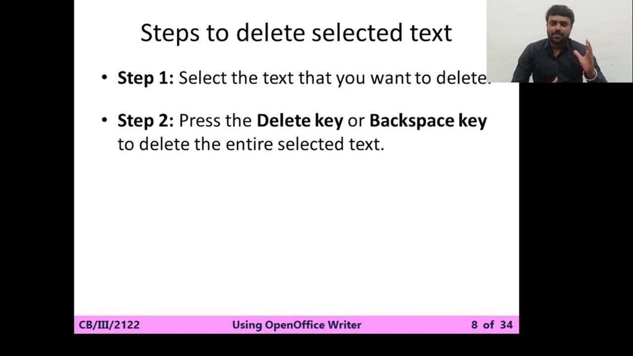 Delete And Backspace openoffice writer computer computerscience 