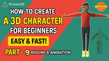 HOW TO CREATE A 3D CHARACTER IN PRISMA3D  FOR BEGINNERS | PART 9 | RIGGING & ANIMATION