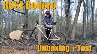 ROSE Bonero 3 Trail Hardtail Mountainbike - Unboxing, Setup and Test on the Trail / Newbikeday