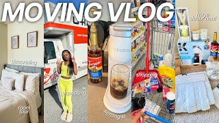 moving diaries 📦 | amazon decor haul, packing & unpacking, cleaning, shopping, settling in + more!