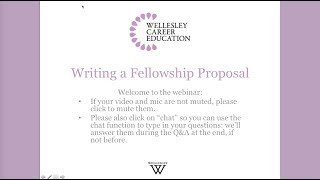 Writing a Fellowship Proposal Webinar