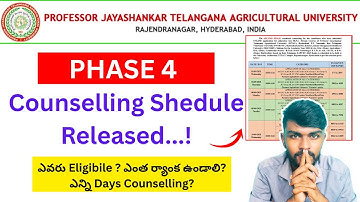 TS Bipc agriculture counselling dates 2025 | PJTSAU 2025 counselling 2025 latest update