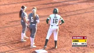 Softball Highlights: Southeastern Louisiana 6, Nicholls 4 (3/23/2017)