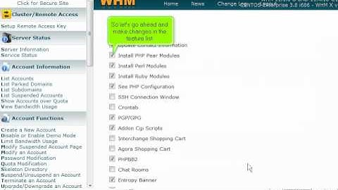 Using the Feature Manager in WHM - 4GoodHosting Support