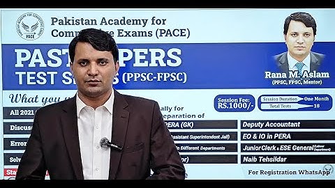 Past Paper Test Series For One Paper jobs PPSC , FPSC | PACE GK ACADEMY