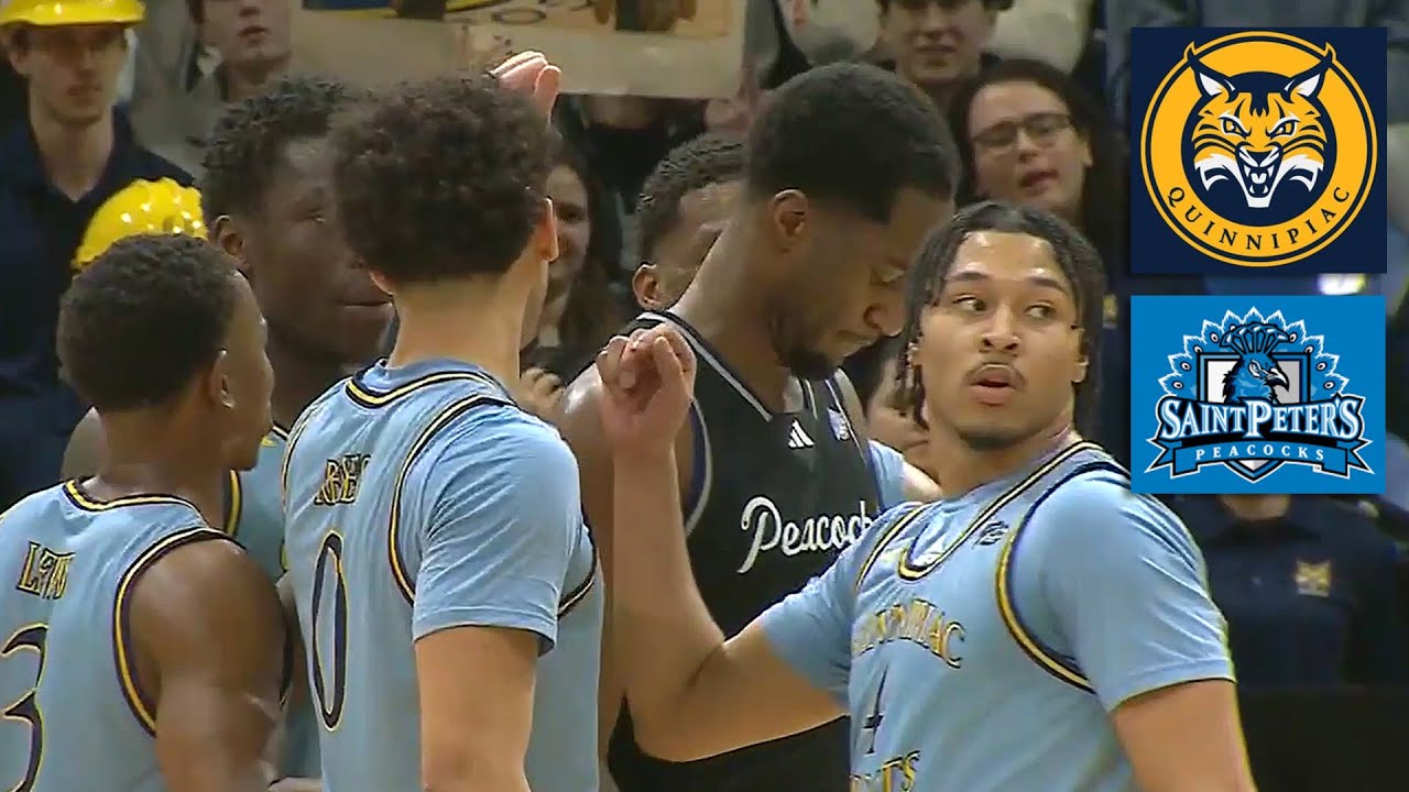 Лучшие моменты баскетбольного матча мужских студенческих команд «Сент-Питерс» и «Квиннипиак», пол...
