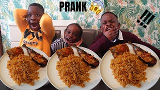 Choking Prank | Mukbang Jollof rice, chicken and peppered fish | The Amazing four