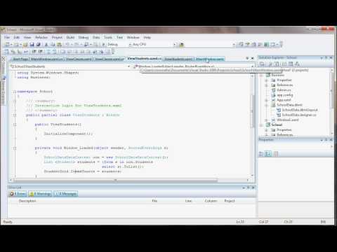 Tutorial 12 - Visual Studio 2008, Linq to SQL, C#, and WPF