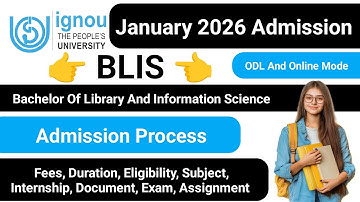 IGNOU Blis Admission 2026 January Session | IGNOU Blis Course Details_Admission कैसे ले_IGNOU Update