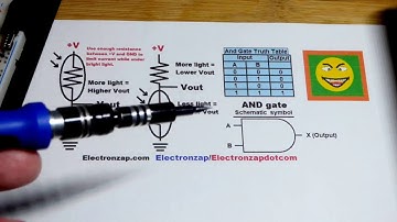 Quick how to use light dependent resistor LDR voltage divider as 7408 74HC08 IC AND gate input