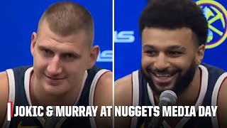 'WIN ANOTHER CHAMPIONSHIP!' - Nikola Jokic \& Jamal Murray's goals on Nuggets Media Day | NBA on ESPN