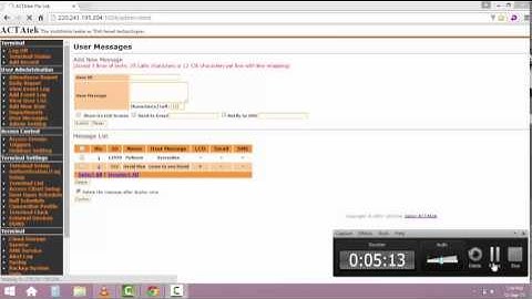 Actatek Web UI Training