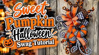 DIY Sweet Pumpkin Halloween Swag 🎃 Fun Halloween Door Decor | 485