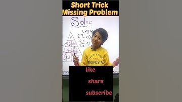 Short Trick Missing Problem || Math Trick ||Logical Reasoning #Olympiad  Preparation#Missing Number