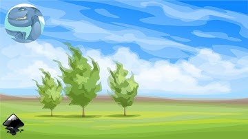 Simple landscape with trees in Inkscape