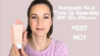 Numbuzin No.3 Porcelain Base-skip Tone Up Beige SPF 50+ PA++++ || Demo & Wear Test