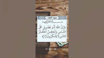 إن الله لذو فضل على الناس و لكن أكثر الناس لا يشكرون #القرآن_الكريم #راحة_نفسية #quran #تلاوات #آيات
